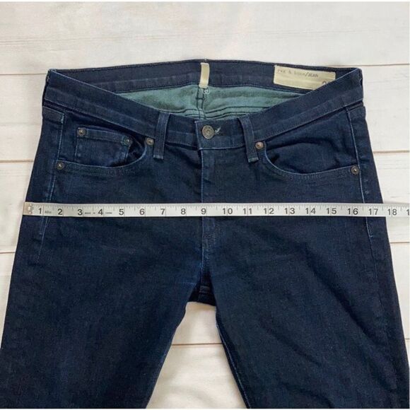 Rag & Bone Modele In Olive Harrow Skinny Raw Hem Jeans Size 29 - Picture 9 of 13
